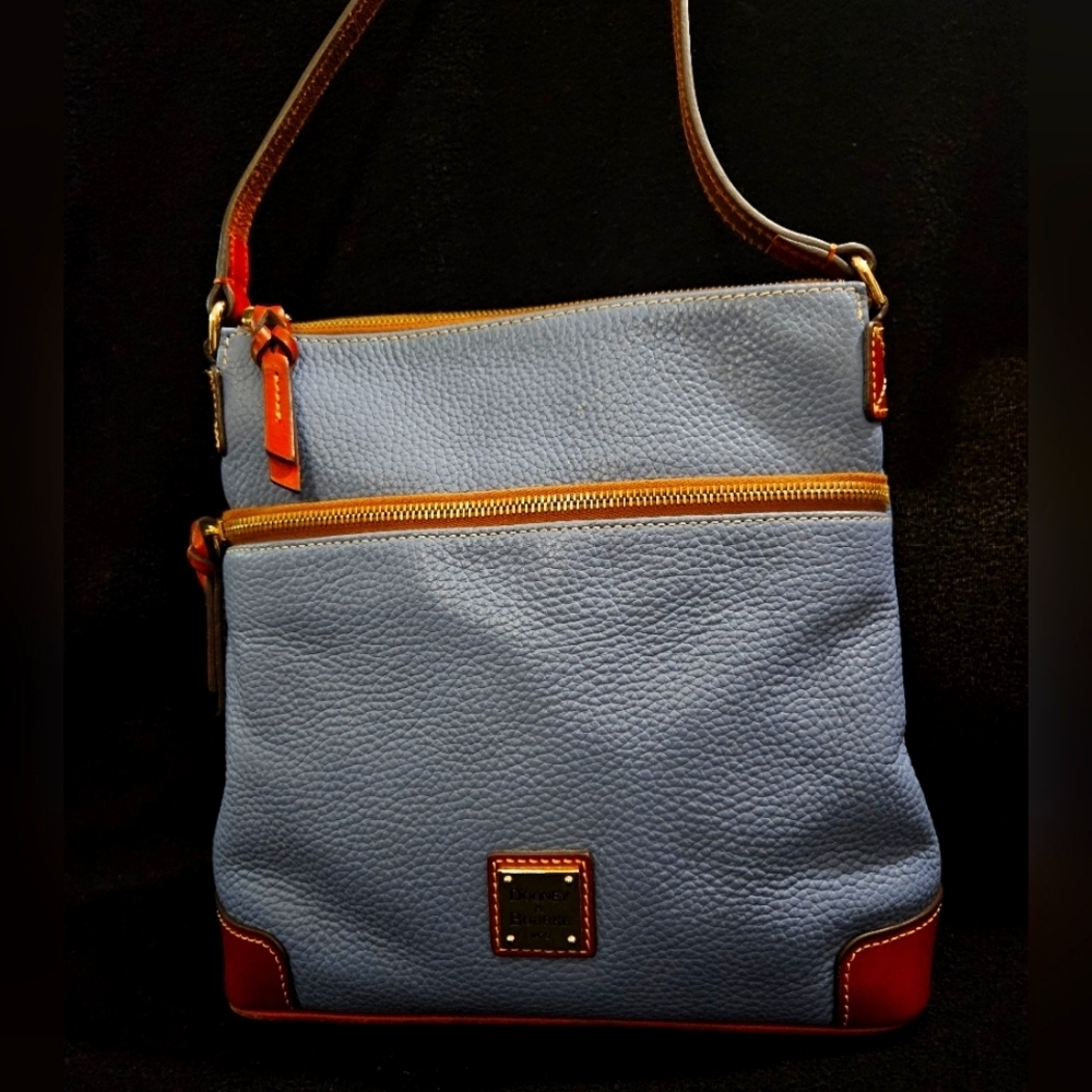Dooney & Bourke Blue Pebble Leather Crossbody/Shoulder Bag - Picture 6 of 13